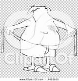 Clip Waist Chubby Measuring Outline Coloring Illustration Around Man His Royalty Vector Djart sketch template