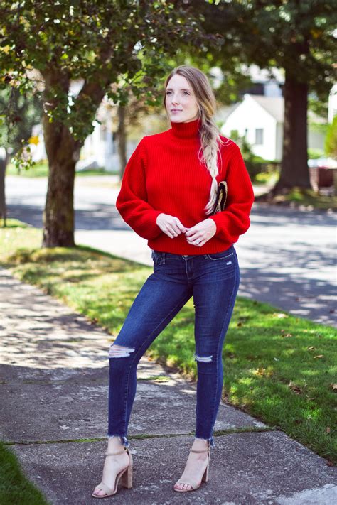 chunky red sweater  cashmere blend  brass fox