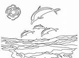 Krajobraz Morski Kolorowanka Delfiny Druku Są Które Matki Rybami Wody Tylko Jakie Popatrz Swoje Młode Piękne Ponieważ Mlekiem sketch template