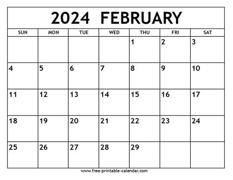february  calendar  printable calendarcom