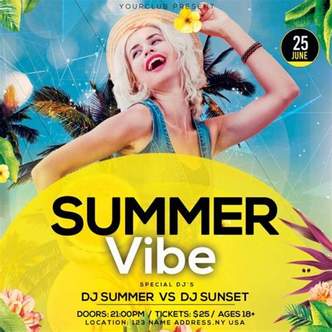 summer vibe 2 free psd flyer template stockpsd