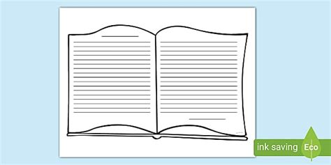 blank book pages  kids printable book template ela