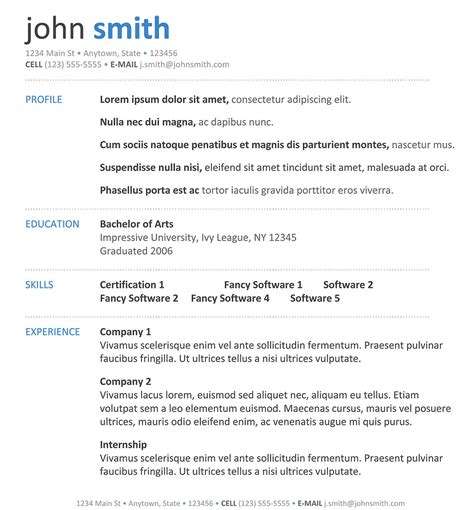 Blue Modern Résumé Templates You Can Download For Free Popsugar