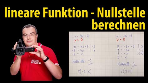 lineare funktion nullstelle berechnen lehrerschmidt youtube