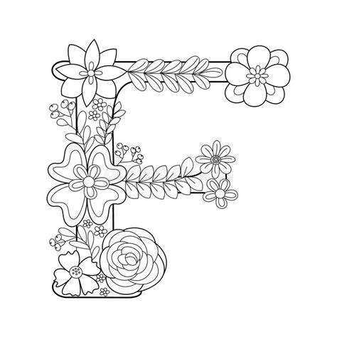 letter  coloring book  adults vector stock vector illustration