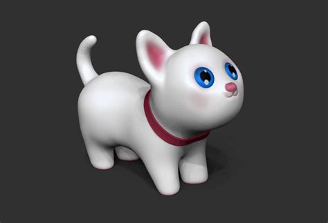 white cute cat 3d printable 3d model stl 3d model 3d printable