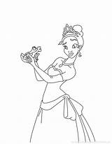 Princess Coloring Frog Kids Pages Disney Beautiful sketch template