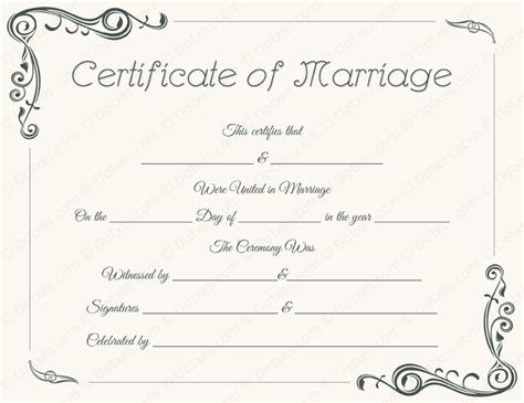 Marriage Certificate Templates Printable Certificate Designs
