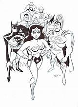 Bruce Timm Justice Drawing Superman Quinn sketch template