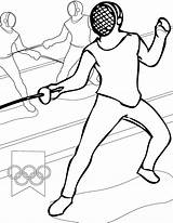 Fencing Coloring Olympic Pages Games Printable Olympics Color Print sketch template