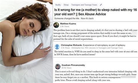 mother if it was wrong to co sleep naked with teenage son