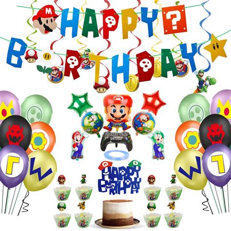 Buy Super Mario Birthday Party Supplies Decoration Kit Mario Bros