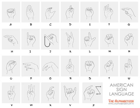 american sign language alphabet  alphabetical order