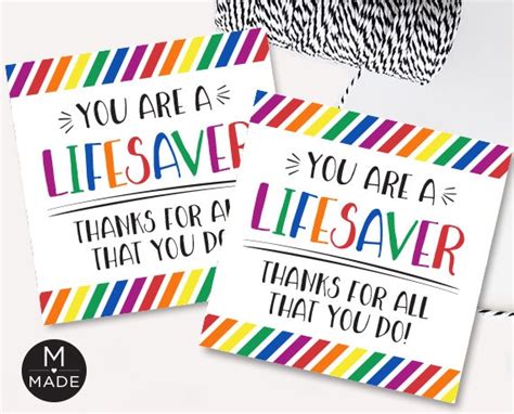 printable youre  lifesaver tags lifesaver favor tags etsy