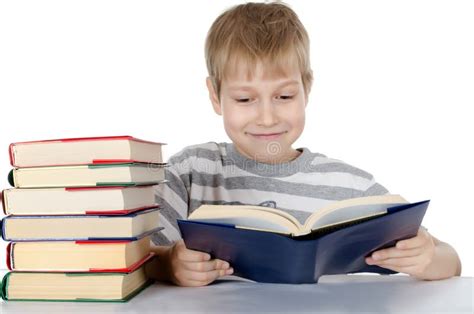 boy reads  book stock image image  cover hardcover