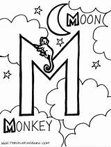 Coloring Letter Pages Monkey Moon Alphabet Kids Sheets Printable Color Colouring Cool Letters Getdrawings Getcolorings Tot School Kindergarten Drawing Books sketch template