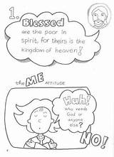 Beatitudes Coloring Pages School Sunday Kids Activity Poor Spirit Book Matthew Bee Bible Blessed Activities Attitudes Lessons Hunger Righteousness Those sketch template