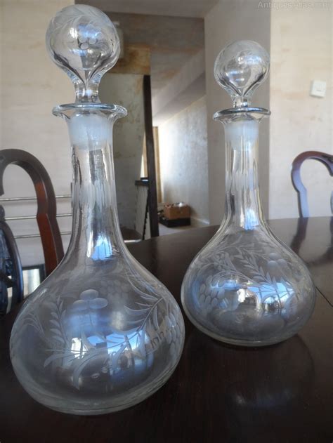 antiques atlas pair of victorian acid etched decanters