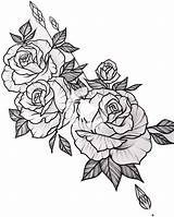 Rose Tattoo Stencil Drawing Tattoos Thigh Sleeve Outline Roses Flower Stencils Men Floral Rosa Rosen Arm Sketches Escolha Pasta Tatuagem sketch template