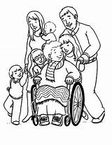 Coloring Pages People Helping Disability Disabled Supporting Wheelchair Drawing Talking Person Colouring Family Bored Expert Color Getdrawings Getcolorings Printable Kids sketch template
