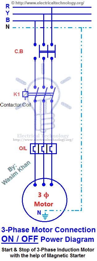 phase motor connection power control