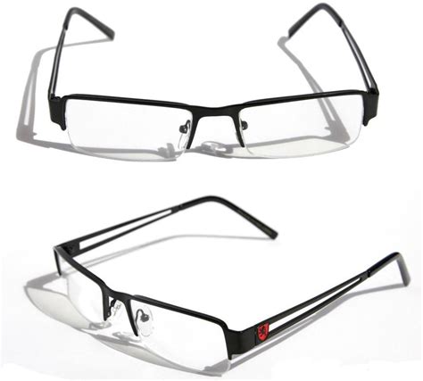 v w e rectangular metal half rimless reading glasses for men