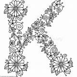 Coloring Letter Pages Alphabet Letters Floral Flower Printable Adult 塗り絵 Getcoloringpages アルファベット する Choose Board ボード 選択 Instant sketch template