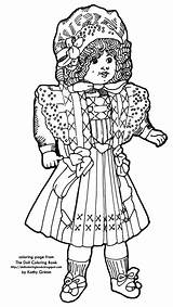 Doll Victorian Child Color Coloring sketch template