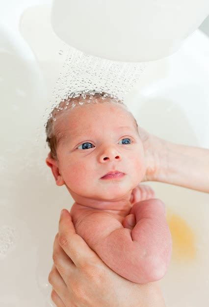 premium photo newborn  bath