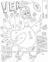 Spanish Verb Conjugation Choose Board Ver Prep Thanksgiving Autumn Printable Color sketch template