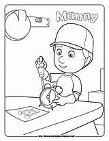 Coloring Handy Manny Pages Sheets Disney Cartoons sketch template
