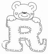 Alphabet Bears Coloring sketch template