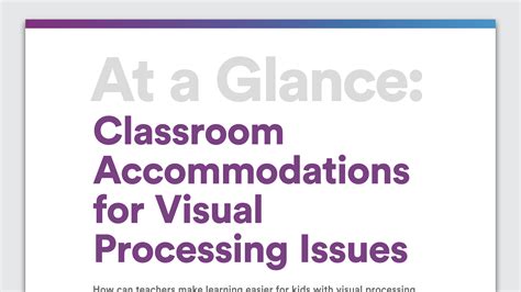 Classroom Accommodations For Visual Processing Issues Classroom