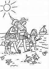 Strand Ausmalbilder Ausmalen Familie Am Malvorlage Malvorlagen Kostenlose Kinder Sommerurlaub Zwei Zeichnen Drucken sketch template