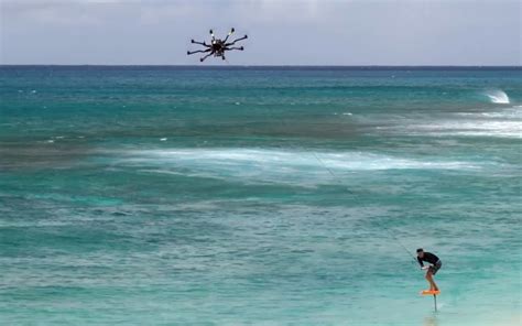 drone tow  surfing   foil board dronedj