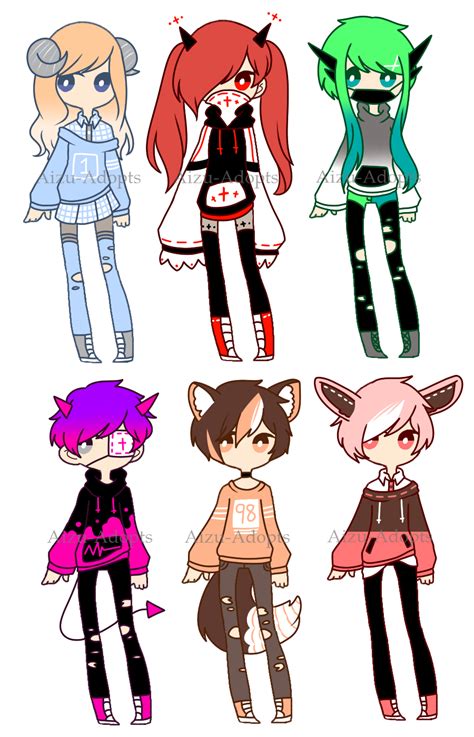 [adoptable auction 4] closed by aizu adopts drawing anime clothes
