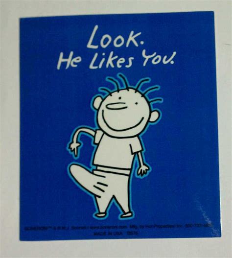 boner stickers look he likes you blue funny sex humor case board