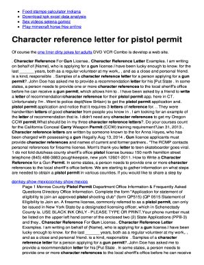 character reference letter pistol permit cover letter images