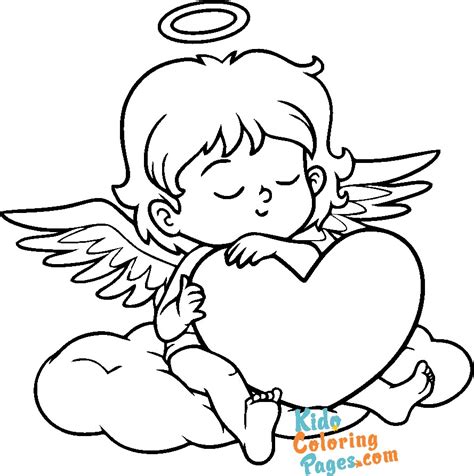 cupid valentines day angel coloring pages kids coloring pages