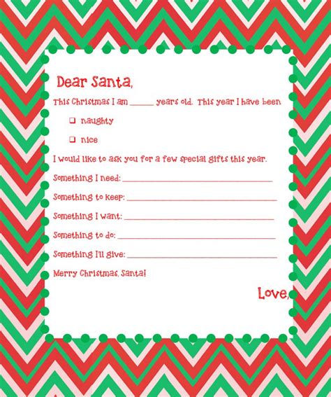 images   printable santa  list template