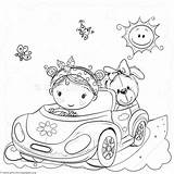 Car Coloring Girl Pages Girls Little Cartoon Cute Cars Getcoloringpages sketch template