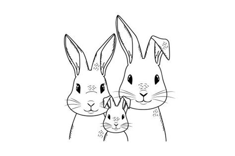 rabbit family portrait  craft svg cut file