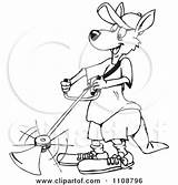 Weed Eater Kangaroo Clipart Coloring Pages Outlined Using Illustration Royalty Wacker Holmes Dennis Designs Vector Poster Prints Losing Control Cartoon sketch template