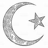 Islam Mandala Crescent Lune Coloriage Croissant Symbole Ramadan Istockphoto Coloriages Etoile étoile Tatouage Tatouages Chiffre Dentelle Idées Religieux Islamique Dxf sketch template