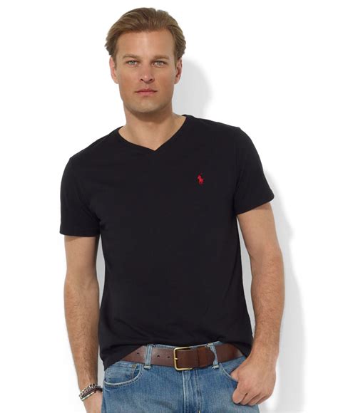 Lyst Polo Ralph Lauren Core Medium Fit V Neck T Shirt In Black For Men
