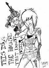 Punk Coloring Pages Rocker Girl Template Sketch sketch template