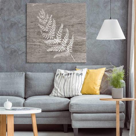 wall square canvas wall art white fern wood effect canvas giclee