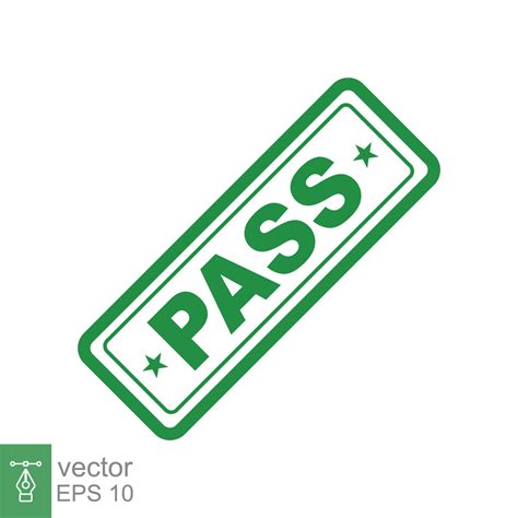 pass stamp simple flat style passed seal approved mark document