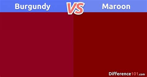 burgundy  maroon color matching differences similarities