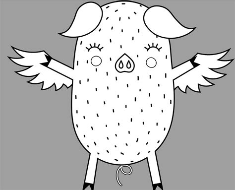 flying pigs coloring pages etsy